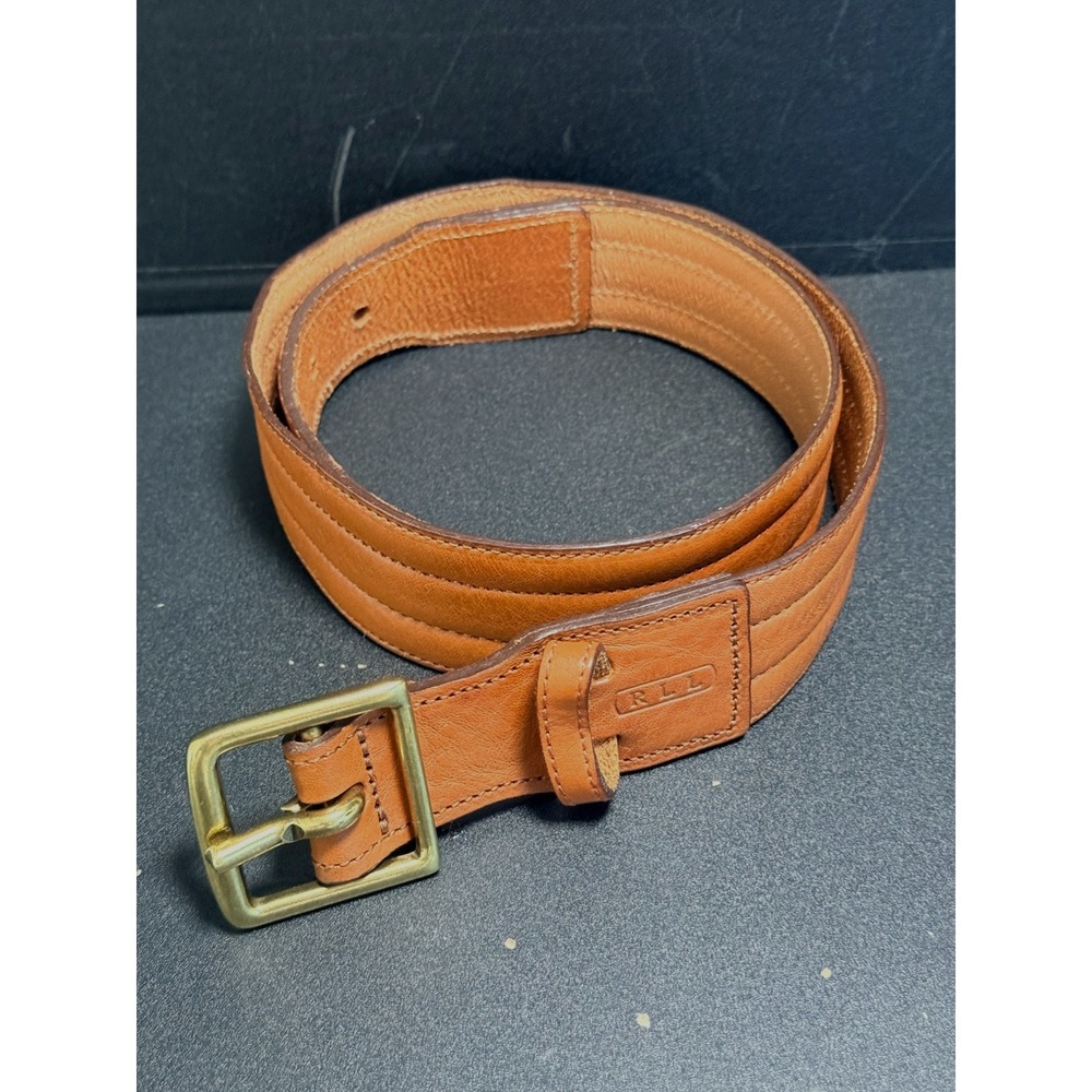 Vintage Lauren Ralph Lauren Womens Wide Equestrian Channel Leather Belt Size M